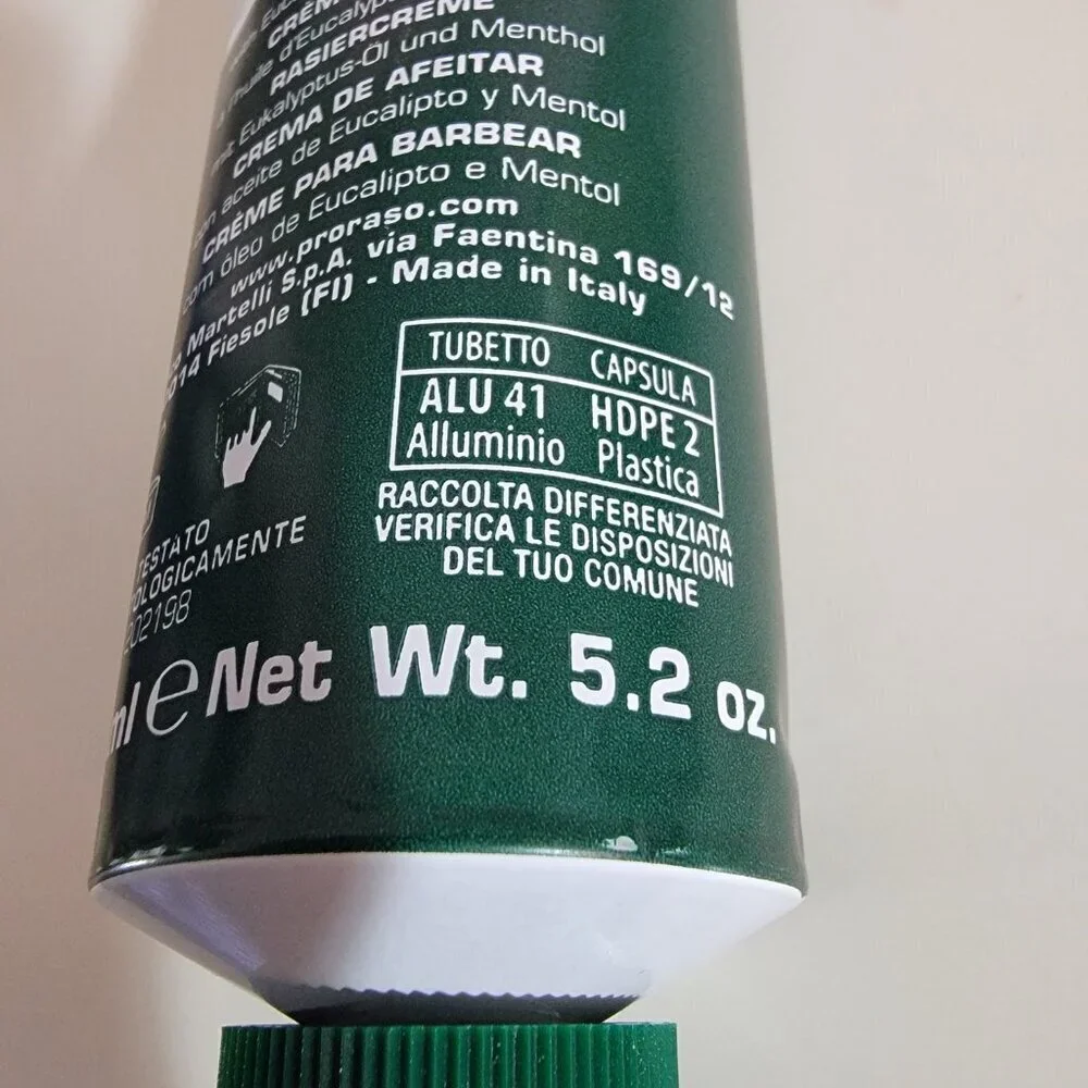 2 TWO Proraso Shaving Cream Italian Luxury Menthol Cooling 2 tubes 5.2 oz ea NEW
